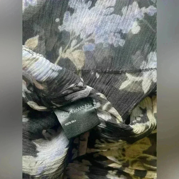 Zimmermann Floral Sheer Silk Blouse Size 2 - Picture 3 of 4